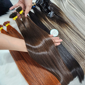 Extensiones de Cabello Virgen Vietnamita Súper Doble Trama con Queratina, I-Tip, Liso, Rubio, con Cinta Adhesiva, Clip-in, Pre-Adheridas, Color Personalizado - Product Image 3