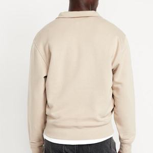 Sudaderas con cremallera para hombre al por mayor, de algodón y forro polar, con cremallera de un cuarto, corte holgado, para marcas de streetwear estadounidenses - Product Image 4