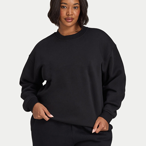 Sweat-shirts pour femmes en molleton uni, col montant, coupe ample, personnalisables, vente en gros, prix abordable, nouveauté - Product Image 1