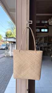 Indonesian's Best Seller Striped Bohemian Two-Strap Straw Shoulder Bag with Pearl Eye Embroidery <b>Summer</b> Women's <b>Handbag</b> - Product Image 3