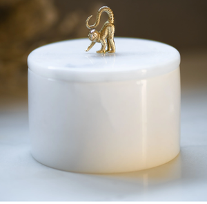 Boîte à bijoux en marbre blanc naturel, 2 boîtes de tailles différentes, utilisées pour la décoration de la chambre, boîte en marbre pour table de maquillage - Product Image 2