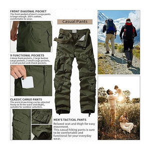 Pantalon cargo pour homme – Pantalon camouflage décontracté pour l'extérieur, coupe ample, pantalon de travail durable avec plusieurs poches pour le rangement - Product Image 3