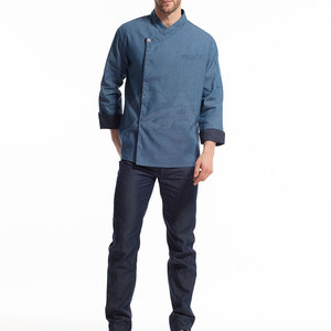 Ensemble de vêtements de travail de chef haut de gamme pour le personnel de cuisine des restaurants, veste professionnelle à manches longues en polyester/coton, pantalon, tablier, restauration - Product Image 3