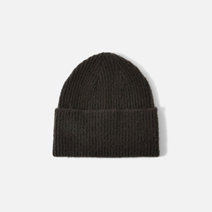 Gorro de Punto Unisex, Color Negro Sólido, 100% Lana, Ajustable, para Invierno, Uso Casual, Viajes, Tejido a Máquina - Product Image 1