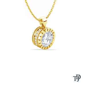 Colgante solitario de diamante (natural) en oro de 10 quilates con engaste milgrain vintage, un diseño atemporal. - Product Image 6