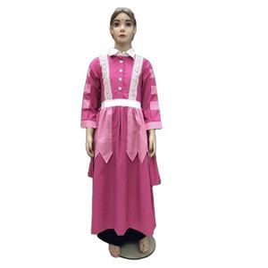 Uniformes escolares internacionales sauditas personalizados Vestido rosa de manga larga con atuendo escolar largo - Product Image 1