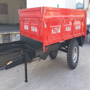 Heavy Duty Farm Trailer forAgricultural <b>Transport</b> Hydraulic Back Dump High Two Axles Four Wheels Tow Bar - Product Image 5