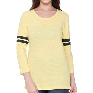 Dernières 2025 78% nylon 22% spandex femmes chemises à manches longues de haute qualité doux vêtements quotidiens haut court t-shirt coton fait t-shirts - Product Image 1