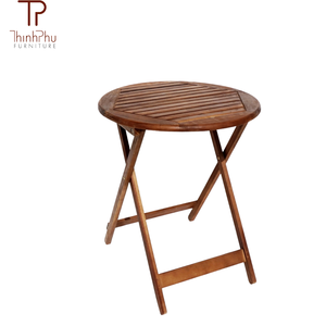 ThinhPhu Round <b>Wood</b> Folding <b>Bar</b> Table Cross Base Modern Minimalist Design for Home <b>Bar</b> and Restaurant Use Commercial - Product Image 5