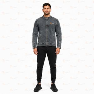 Vestes en jean personnalisées pour hommes – Vente en gros – Veste en jean vintage délavée pour hommes – Bleu, noir, coupe oversize, style streetwear décontracté, OEM - Product Image 3