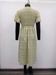 Geometric Digital Printed Cap Sleeve Midi <b>Dress</b> O-Neck A-Line Casual Woven <b>Viscose</b>/Cotton Breathable Natural Waist Summer Daily - Product Image 2