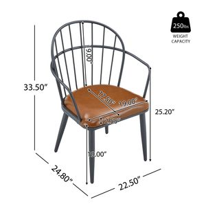 Set da pranzo marrone per interni con gambe in metallo imbottite (set da 4) - Product Image 6
