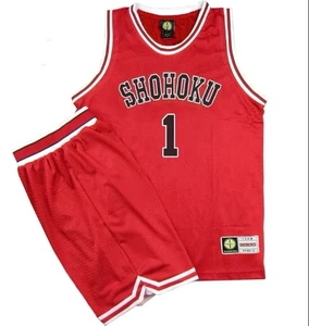 Ensemble de maillot de basket-ball rouge pour adultes, unisexe, en polyester respirant, sans manches, avec bandes latérales noires - Product Image 4
