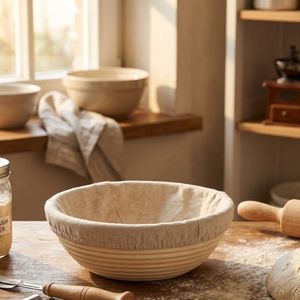 Round Bannetons 21cm Baskets Rattan with Liner Cloth Handmade Bread <b>Baking</b> <b>Set</b> Banneton Proofing Baskets Natural Eco-friendly - Product Image 5