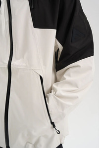 Chaqueta Cortavientos con Capucha para Hombre, Estilo Boxy, Manga Larga, Informal, Deportiva, Negra y Blanca, 100% Algodón, para Invierno, con Forro Polar - Product Image 6