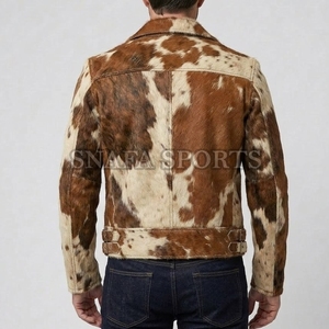 Chaqueta de Cuero Genuino para Mujer, Hecha con Piel de Vaca, Chaquetas de Cuero Vacuno 100% de Alta Calidad para Hombre - Product Image 4