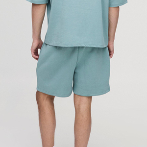 YOURBRAND Short Bermuda en Coton Tricoté Respirant Couleur Unie pour Homme, Taille Mi-Haute, Fermeture à Cordon, Poches Avant, Style Décontracté - Product Image 2
