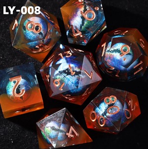 Juego de Dados de Resina de Alta Precisión, Dados Poliédricos de Resina con Bordes Afilados para Jugadores Profesionales de Juegos de Rol de Mesa, Suministros de Juego al por Mayor - Product Image 5