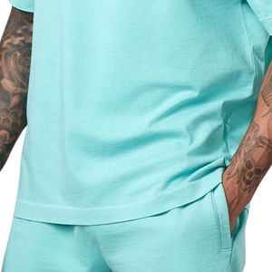 Camiseta gráfica lavada de color verde menta para hombre, camiseta informal de algodón con cuello redondo y manga corta, ropa de calle, suave y transpirable - Product Image 5