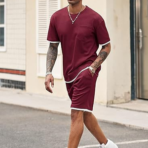 Mens Summer Outfit Manufacturer 2 Piece 220 GSM Cotton Cargo Shorts T Shirt Oversized OEM Bulk Supply - Product Image 2