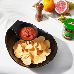 High Glossy Mirror Finish Metal Oval Chip & Dip Bowls Chip <b>Snack</b> <b>Tray</b> Bowl and Dipping Dish for Chips and Party Appetizers - Product Image 5