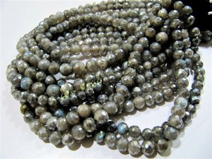 Cuentas Redondas Facetadas de Labradorita Gris Natural con Recubrimiento Mystic AB de 6-7 mm, Hebras de 13 Pulgadas de Largo para la Fabricación de Joyas - Product Image 4