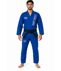 MANGOES FASHION Kimono de BJJ Azul de Alta Calidad Personalizable, Uniforme para Adultos, Corte Regular, 440g, Algodón Transpirable que Absorbe la Humedad - Product Image 4