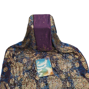 Tela Morada de Lujo Fransawi Dirac 100% Poliéster con Bordado Pesado de Lentejuelas, Diseño Elegante para Vestidos de Fiesta y Bodas Africanas - Product Image 1