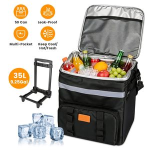 Borsa Termica con Ruote da 35L, Zaino Porta Pranzo 2 in 1, Manico Telescopico, Tracolla Regolabile, Portatile, Termica, Ecologica - Product Image 1