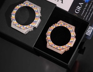 Custom GA2100 Style Iced Out <b>Watch</b> Stainless Steel Metal <b>Case</b> Luxury Mod GA2100 Compatible Custom Mod <b>Watch</b> - Product Image 5