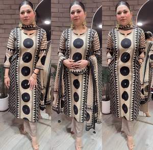 Ensemble de costume en coton imprimé Ajrakh traditionnel pour femmes, tissu doux et respirant au meilleur prix - Product Image 6