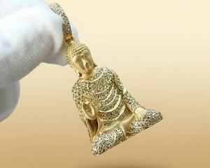 Colgante de Plata de Ley 925 con Moissanita VVS, Estilo Hip Hop, con Diseño de Buda Religioso y Aprobado por el Probador de Diamantes - Product Image 4