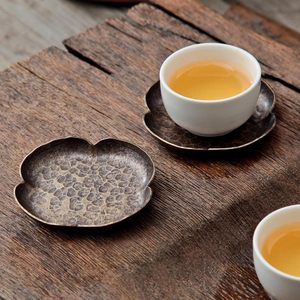 แผ่นรองแก้วน้ำทองเหลืองสไตล์เรโทร พร้อมเคลือบทองแดง รูปทรงสี่เหลี่ยม สำหรับตกแต่งโต๊ะ วางแก้วน้ำ แก้วชา - Product Image 2