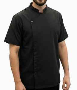 Camisa de trabajo para barbero con botones a presión - Camisa minimalista para estilista con bolsillo en el pecho - Bata antiestática para salón de belleza para hombres y mujeres - Product Image 1