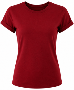 Camiseta Premium para Mujer con Puños Enrollados, Logotipo Personalizado Impreso, Apliques, Tela Ligera, Transpirable, Ecológica, de Secado Rápido, Corte Regular - Product Image 4