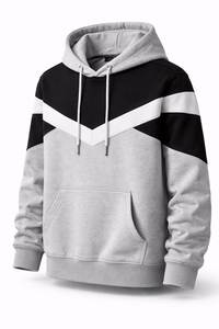 Sweat à capuche color block pour homme, 100% coton molletonné, impression numérique, séchage rapide, coupe classique, streetwear d'hiver - Product Image 3