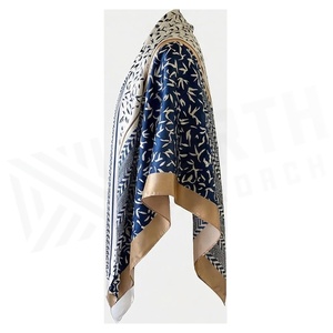 Women's Square <b>Silk</b> Scarf Geometric Print Elegant Multi-Functional Fashion Accessory All Seasons - Product Image 3