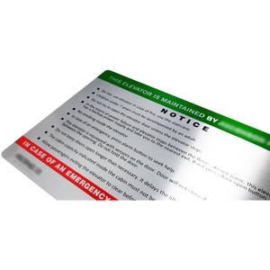 Letrero de Aluminio Cepillado para Ascensor, Placa Metálica con Impresión Offset, Resistente a los Rayos UV, Esquinas Redondeadas, Impermeable, Placa de Identificación Adhesiva - Product Image 4
