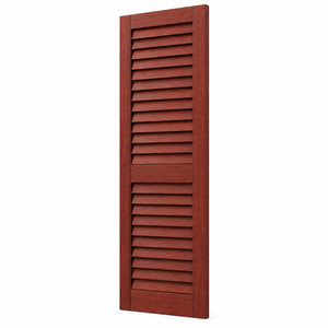 Volet de fenêtre en bois massif avec persiennes horizontales fixes, finition teintée, 15x48 pouces, design moderne, écologique, pour chambre à coucher - Product Image 1