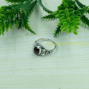 Natural Red <b>Garnet</b> Cabochon <b>Ring</b> 925 Sterling <b>Silver</b> Handmade Vintage Boho Statement <b>Ring</b> Women Jewelry for Christmas gift her - Product Image 5