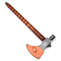 Burraq Hache à fendre Tomahawk personnalisée en acier Damas de 19 pouces, manche en bois de rose fumé, lame de coupe industrielle de 4 1/2 pouces, pour le bricolage et le camping