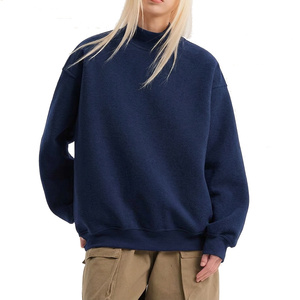 Sweat-shirt personnalisé pour femme à col montant en molleton brossé épais avec impression graphique en relief, coupe ample et finition délavée - Product Image 1