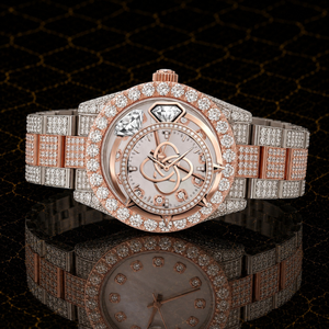 Montre en acier inoxydable de luxe pour homme, entièrement sertie de diamants Moissanite certifiés - Product Image 1