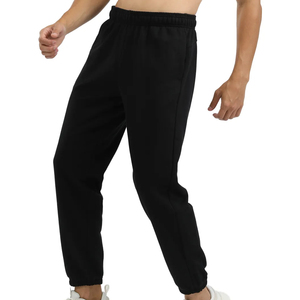 Factory Made Cotton/Polyester Solid <b>Black</b> Men's <b>Jogger</b> Pants 2 Side Pocket <b>Skinny</b> Fit Elastic Bottom Anti-Wrinkle Men Sportswear - Product Image 1