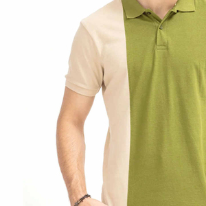 เสื้อเชิ้ตผู้ชายสีเขียวเบจ แขนสั้น ทรงทางการ ปักโลโก้ด้านหน้า ผ้าฝ้ายถัก 100% ระบายอากาศได้ดี น้ำหนัก 180 กรัม - Product Image 5