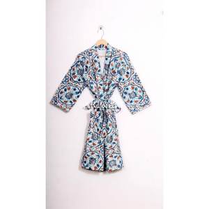Kimono indien en coton fait main Kantha pour femme et homme, élégant, style japonais, motif floral, idéal pour la plage ou comme peignoir, cadeau d'été - Product Image 6