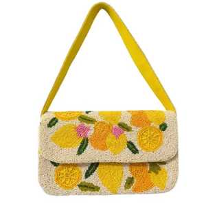 Sac à bandoulière en résine style bohème pour femmes indiennes, imprimés animaliers, fait main, perlé, avec fermeture éclair, grande capacité, pour soirée - Product Image 3
