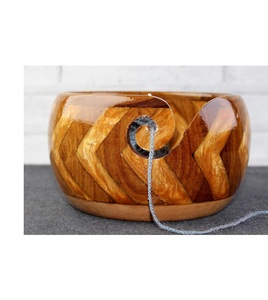 Wooden and Resin Yarn <b>Bowl</b> for <b>Knitting</b> Holder for Yarn Storage Wooden Best Gift for Gift - Product Image 1