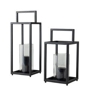 Nouveauté 2026 : Lanterne en métal et verre avec finition noire brillante, lanterne à bougie pour la décoration extérieure et intérieure, fabriquée à la main - Product Image 6