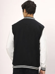 Veste de baseball en molleton personnalisée brodée pour homme avec col montant, capuche, épaisse, écologique et respirante, coupe ajustée - Product Image 5